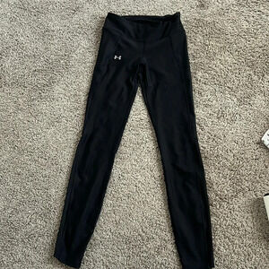 Under Armour Black Leggings with Mesh Calf Details